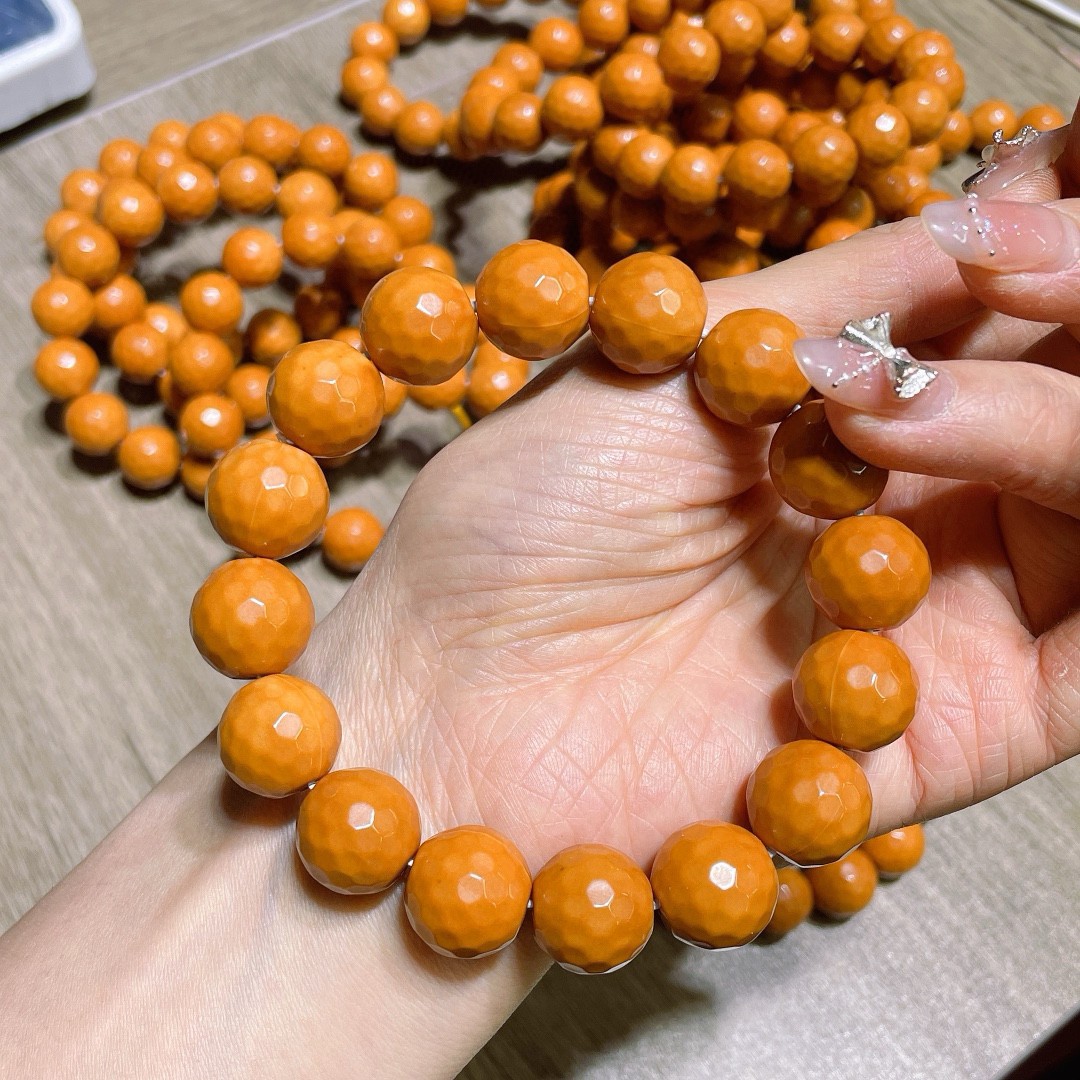 Diamantenoberfläche, phasenloses Affenkopf-Armband, reich verziert mit geschnitztem Walnussholz, DIY-Kulturspiel, Pfirsichkern, schlichter einzelner Kreis_voghion.com