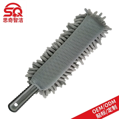 Cross-Border Chenille Car Duster, Direct Car cleaning tools - gray-single-sided-mesh-about-130-gramspiece