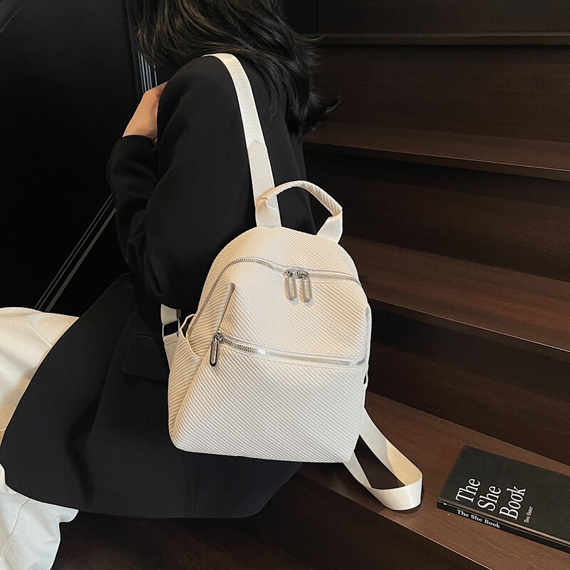Simple and Stylish Pu Women's Backpack for Commuting and Casual Use, Small Backpack for Women, Solid Color Soft Leather Plaid Backpack for Women Simple and Stylish Pu Women's Backpack for Commuting and Casual Use, Small Backpack for Women, Solid Color Soft Leather Plaid Backpack for Women