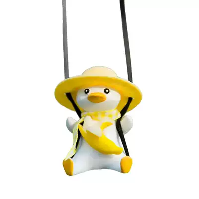 Car hanging: Mirror Hanging Decoration Car Interior Accessories - yellow-hat-banana