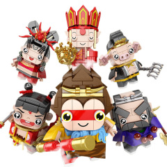 Lele Brothers 9209 西遊記三国志スクエアヘッド人形ビルディングブロック男の子と子供の組み立ておもちゃの装飾品卸売