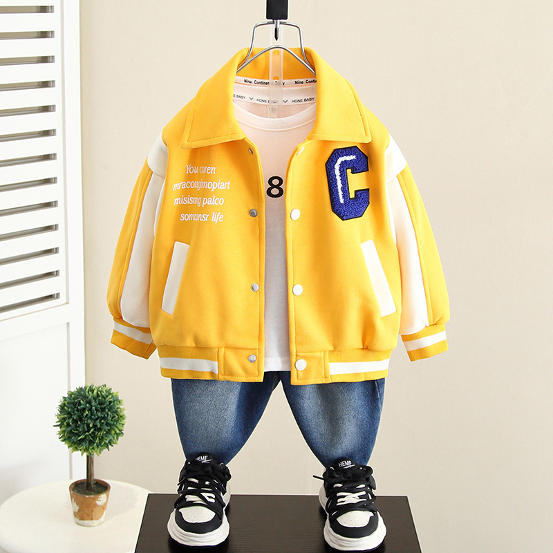 Boys Fall Baseball Jacket Children's Spring And Autumn Jacket Top Boys Fall Trend_voghion.com