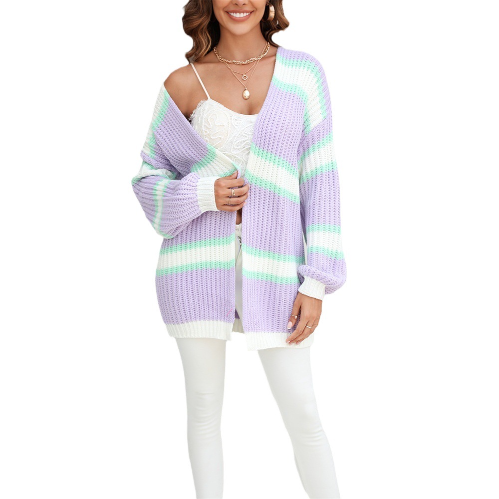 Chaqueta de moda para mujer, estilo nuevo de primavera 2026, para comercio transfronterizo europeo y americano en Amazon, talla grande, con patchwork, tipo cárdigan.