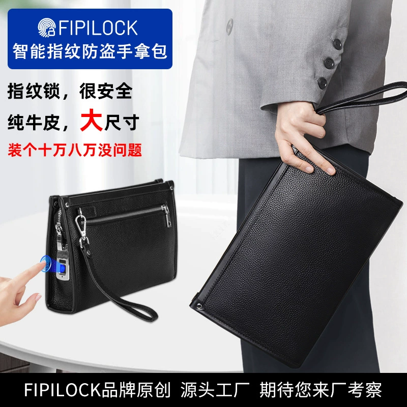 Men's capacious hand loop bag, fashionable small clutch bag, wallet