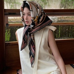 欧美春夏仿真丝百搭90气质大方巾女丝巾空姐装饰领巾抹胸披肩配饰