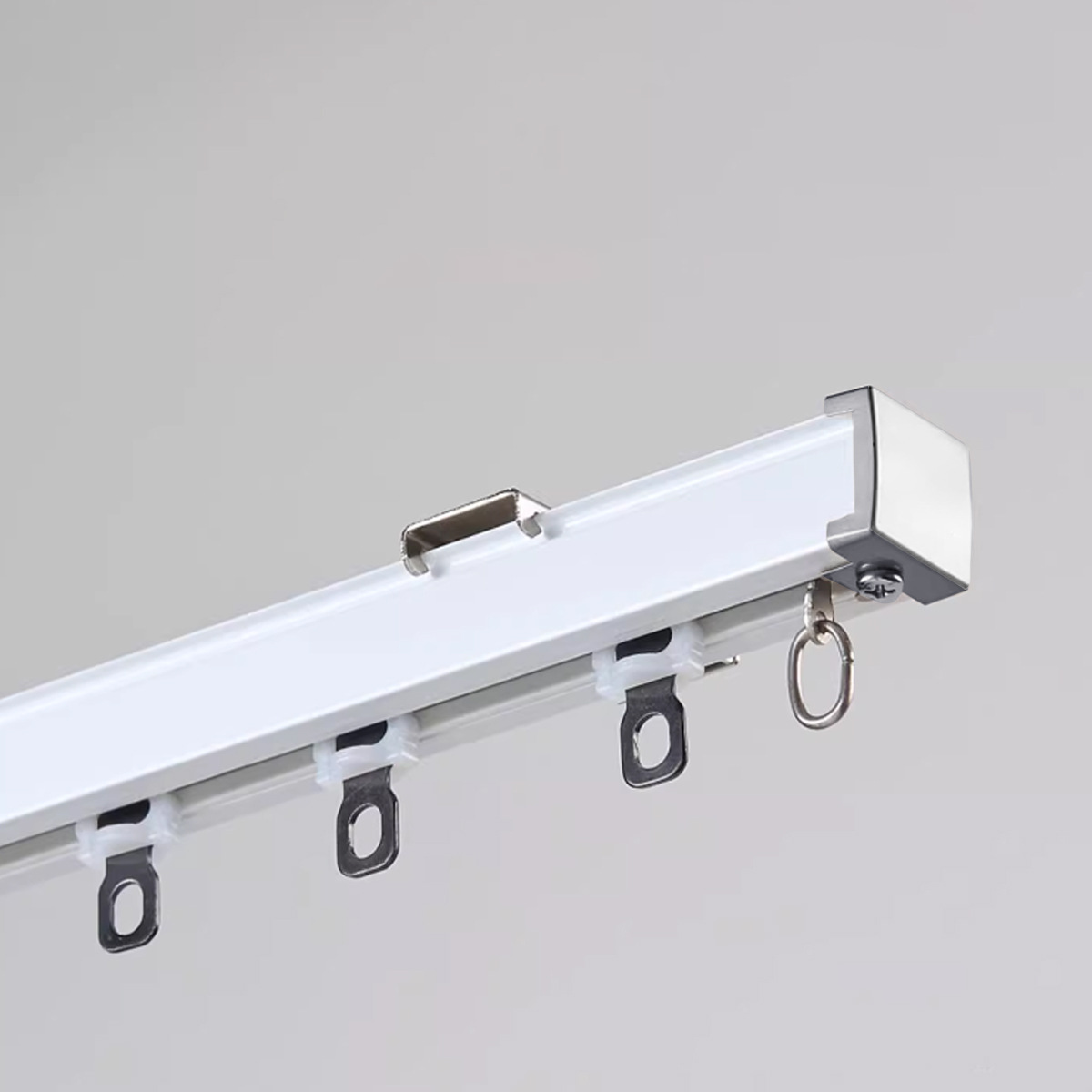 aleación de aluminio gruesa silenciosa cortina galvanizada rieles Roma barra de cortina lateral monorril deslizante Keqiao al por mayor rieles recto