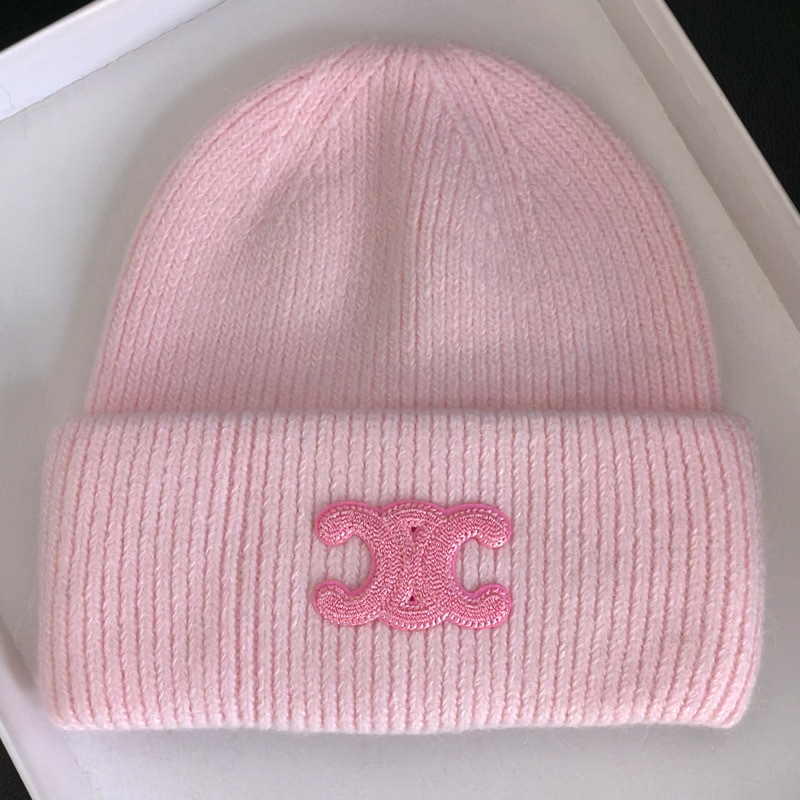 新型凱旋門兎毛ニット帽女性ネット紅同型小紅本百合毛糸帽冬保温冷帽子