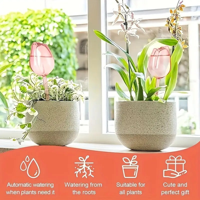 Nuevos productos transfronterizos, regador de flores de tulipanes de plástico, cultivo de flores, filtración de agua, riego por goteo, plantas verdes, plantas en macetas, regador de flores automático, jardinería
