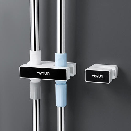 Mop hook wall-mounted punch-free bathroom artifact strong adhesive broom clip fixed buckle hanger storage rack