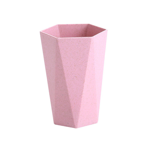 Wheat straw fresh rhombus cups toothbrush cup mouthwash cup couple toothbrush cups bathroom cups minimalist candy color