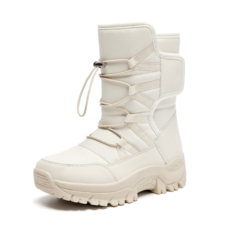 Botas de nieve al aire libre del noreste para mujer tubo medio más terciopelo grueso zapatos de esquí Xuexiang montaña Changbai zapatos Harbin piel y piel