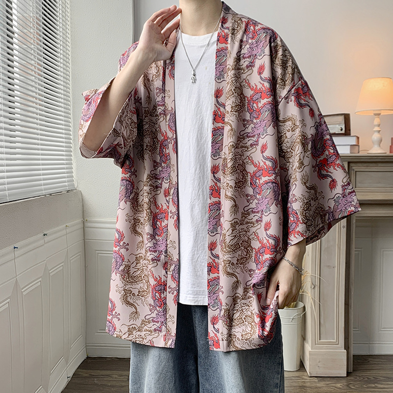2023 Summer Japanese Style Sun Protection Clothing Plus Size Chinese Style Outerwear Cardigan Taoist Robe Cape Hanfu for Men and Women (Modified)