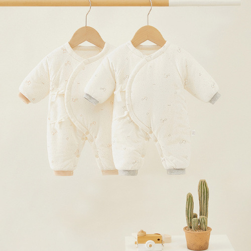 Newborn Category A Clothes for Autumn/Winter Thick Fleece Monk Dress for Newborns Baby Clothes Infant Clothing