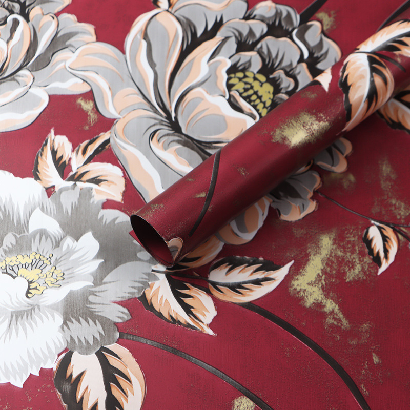 Rosas fragantes retro Papel Ouya Papel de embalaje de ramo de doble cara Material grueso impermeable Material de embalaje de flores