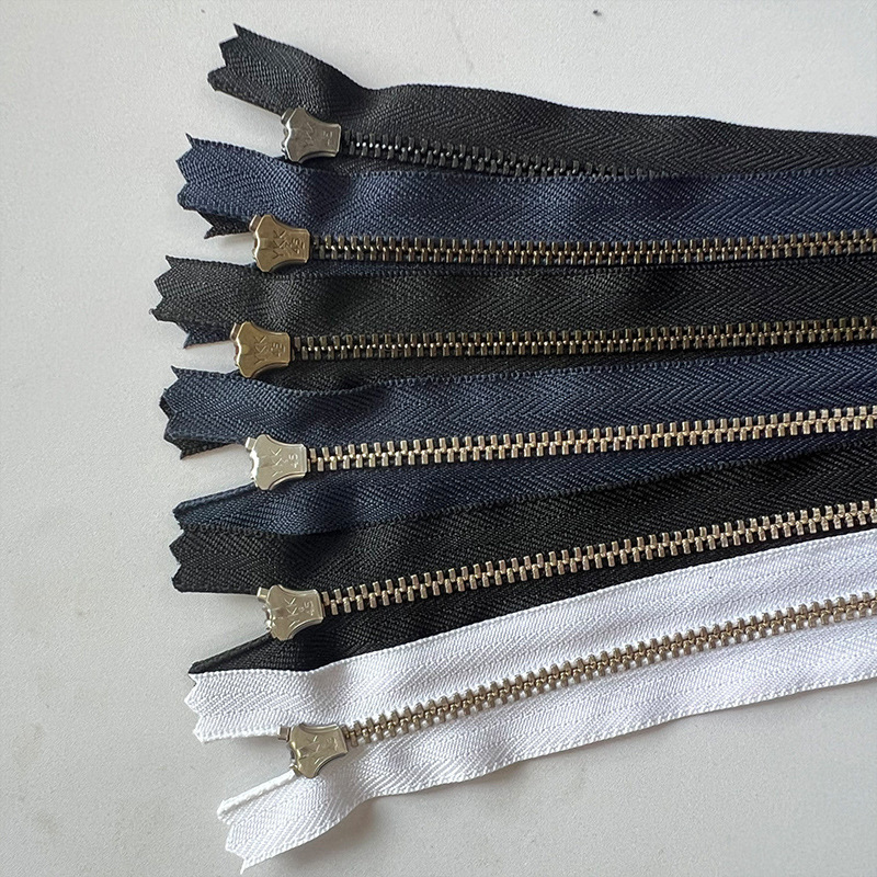 正品YKK拉链 3号Y型金属白铜色闭尾裤链弹簧头牛仔裤服装辅料批发|undefined