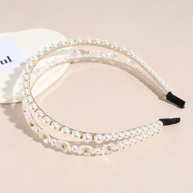 Fashion Flower Imitation Pearl Inlay Rhinestones Hair Band 1 Piece display picture 3