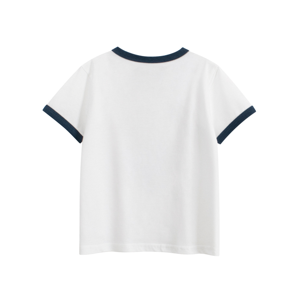 27kids ropa para niños camiseta de manga corta niños verano suéter de cuello redondo dinosaurio dibujos animados niños ropa de bebé al por mayor