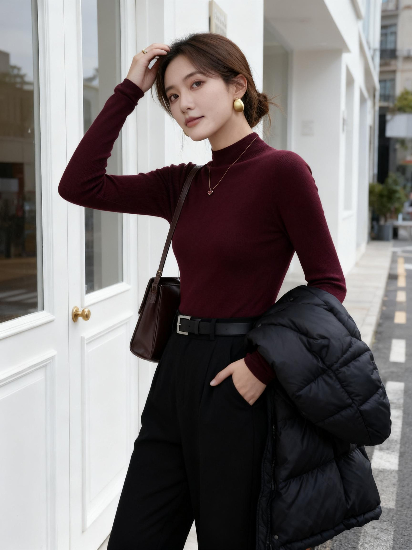 酒红（半高领）