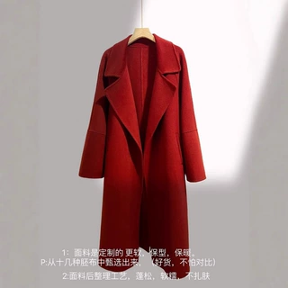 秋冬新款大衣双面毛呢外套气质中长款羊毛秋冬双面羊毛大衣女