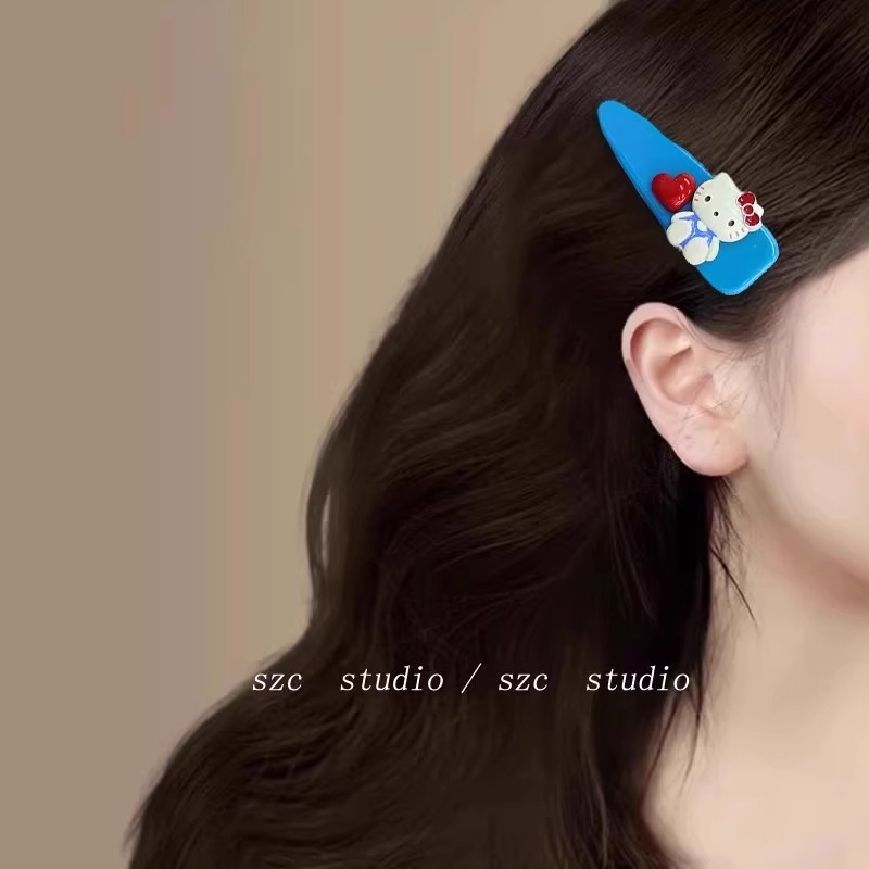 かわいい漫画ハローキティヘアピン女性の額前髪サイドクリップヘアアクセサリー 2025 新しいカモノハシクリップ|undefined
