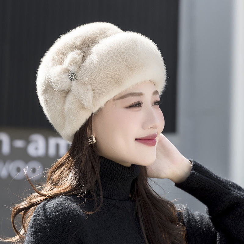 冬季时尚老人加绒奶奶加厚保暖女士针织毛线帽妈妈中老年帽子|undefined