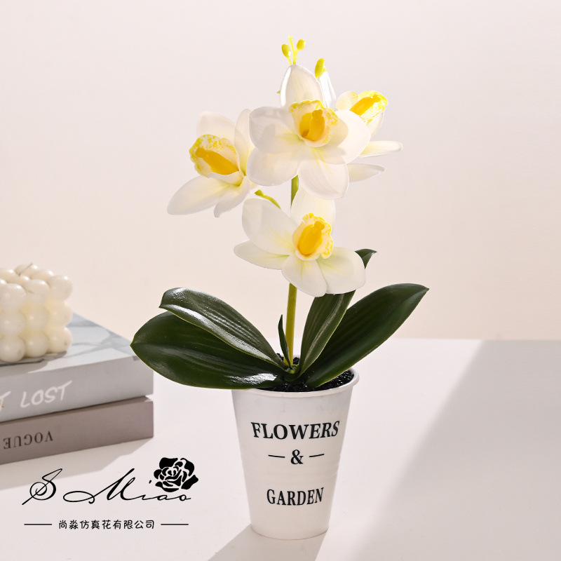 Flores falsas impresión 3D película Huilan bonsai simulación flor de moda creativa decoración planta artificial simulación maceta