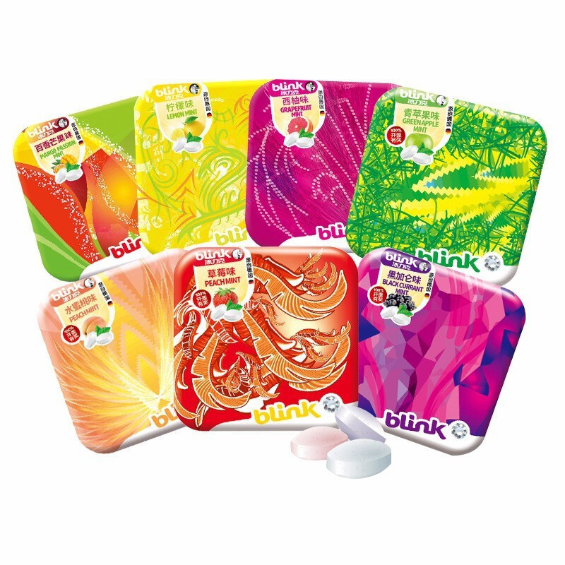 德國進口blink冰力克無糖果粉薄荷含片盒裝清口氣清涼清新潤喉包