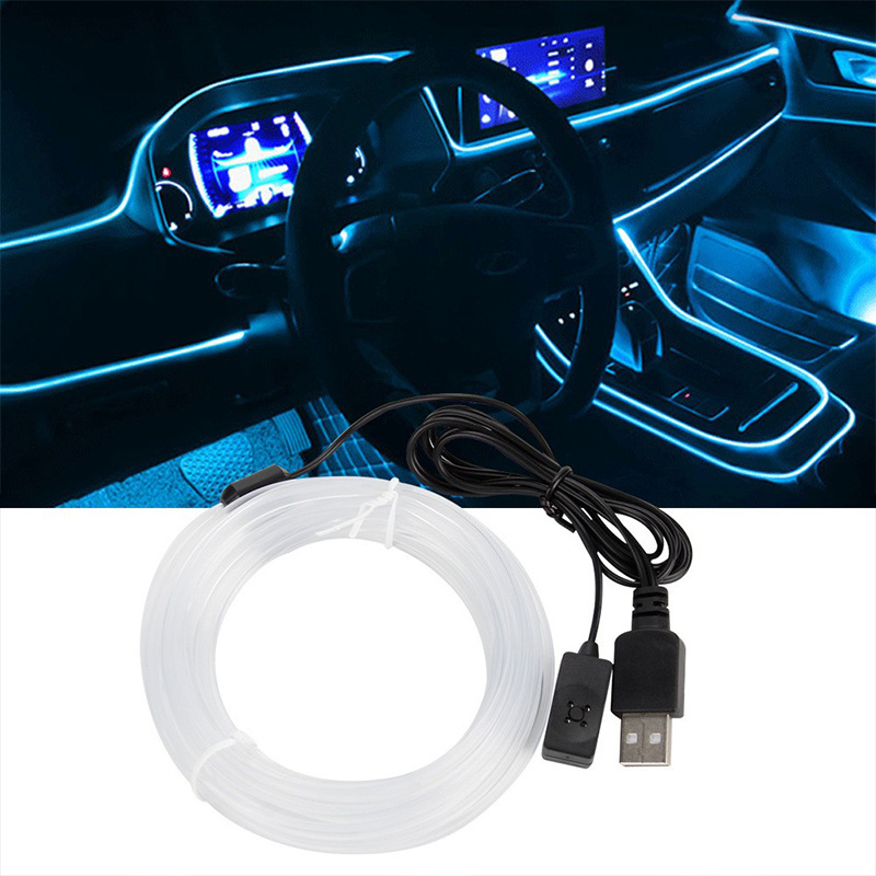 Luz ambiental general para automóvil Luz ambiental luminosa para automóvil EL Luz ambiental RGB Luz decorativa de luz fría colorida para automóvil