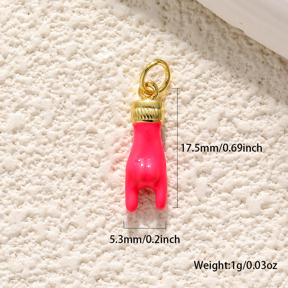 3g Weight Pendant Jewelry Making Type No Chain Chain Material 1 Piece Quantity Daily Occasion Copper Material Hand, Gesture, Antlers Pattern All Seasons Season Unisex Gender Polished Finish Enamel, Plating Design Cute, Vintage Style Style 1 Piece Copper Hand Gesture Antlers Polished Pendant 1