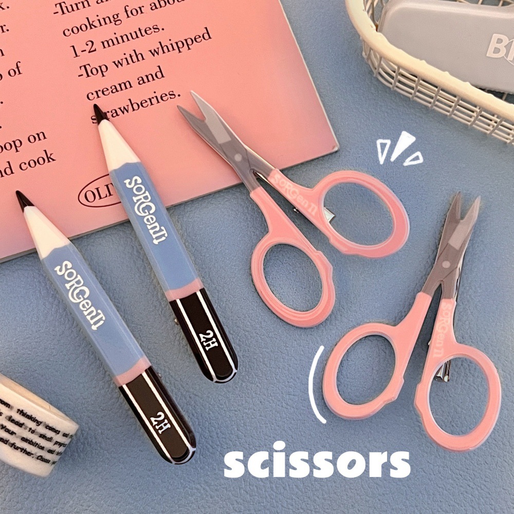 creative scissors pencil barrettes eccentric personality fringe clip side clip sweet girl student duckbilled hair accessories wholesale