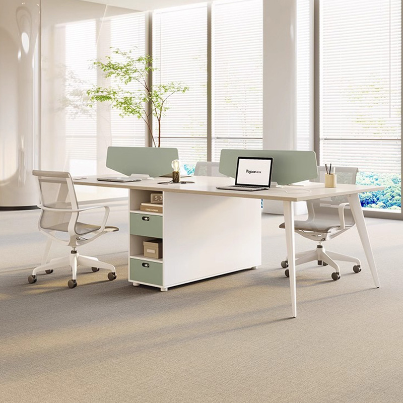 Mesa y silla de oficina simple y moderna de personal combinada tarjeta de trabajo de cuatro personas doble mesa de computadora de posición única