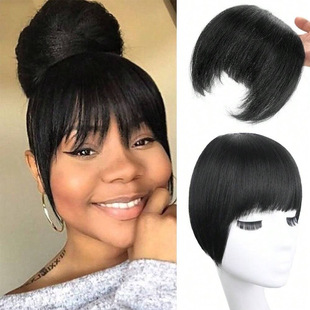 Europe and the United States wholesale yaki silk thick fluffy with double temples bangs ladies wig bangs hair clip three cards
