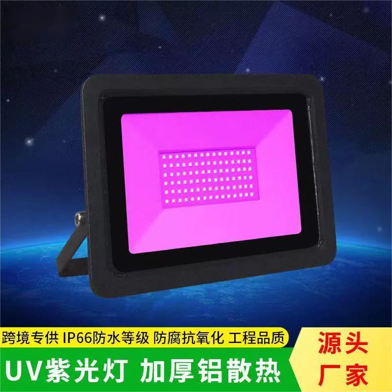 跨境宽压LED紫光泛光灯50W投光灯400W出口防水户外欧规美规英规定