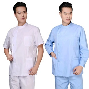 Men's stand-up collar suit collar nurse split short-sleeved Chinese medicine student male partial collar stand-up collar jacket male pedicure nursing home nurse