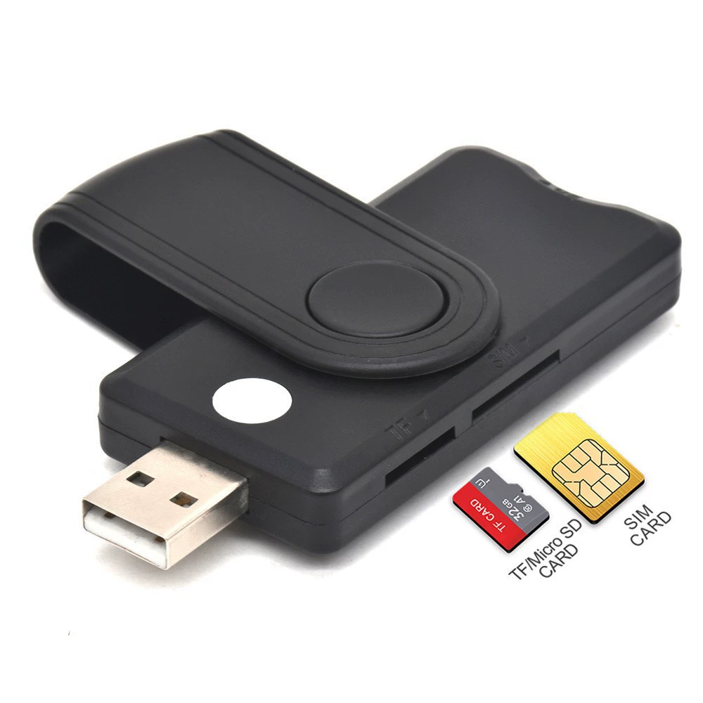 [USB2.0 многофункциональный умный кардридер SIM SD TF ID IC Smart Card Reader]