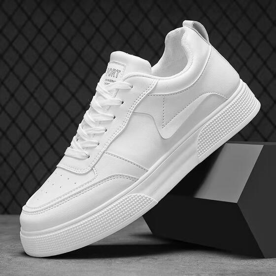 Cross-border Explosions plus size Board Shoes Men's Shoes Trendy Leather Breathable All-match Casual sneaker Thick-soled Small White Board Shoes for Men
