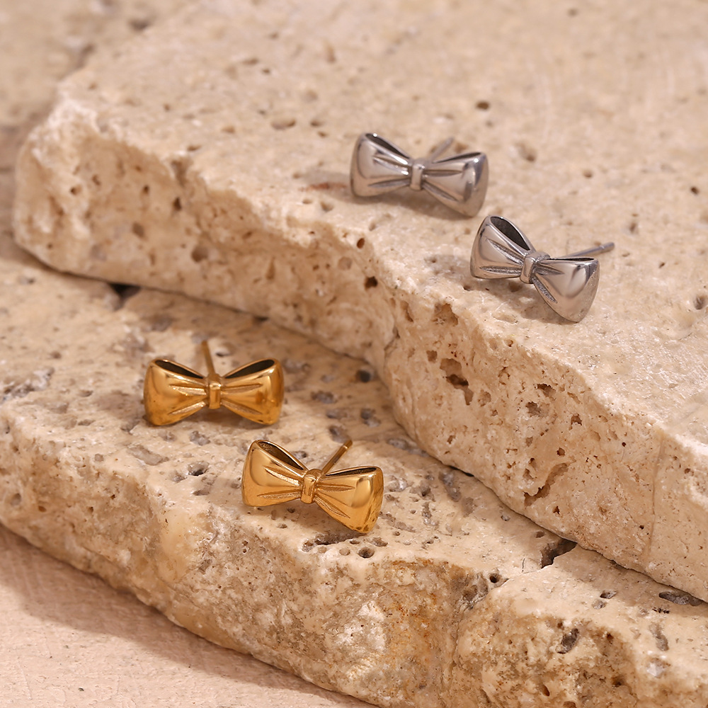 Stainless Steel Bow Knot Earrings