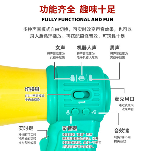 New Prank Gimmick Voice Changer Horn Children's Creative Microphone Funny Handheld Amplifier Novelty Toy