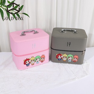 Factory Customized Brand Cosmetics Leather Box Luxury Cosmetic Case Jewelry Storage Storage Gift Packaging Box