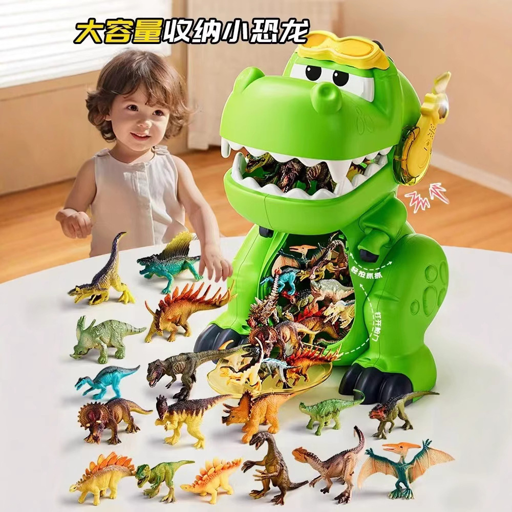 Transfronterizo eléctrico mecánico dinosaurio tres en uno traje de dinosaurio solar luz de pulverización huevos que ponen caminando Tyrannosaurus