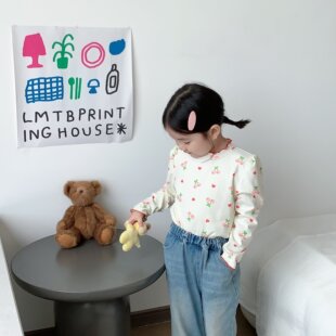 Autumn New Girls' Lace Bottoming Shirt Korean Style Kidsren's Baby Girl's Bottoming Shirt Drop Shipping Kidsren's Clothing Customization