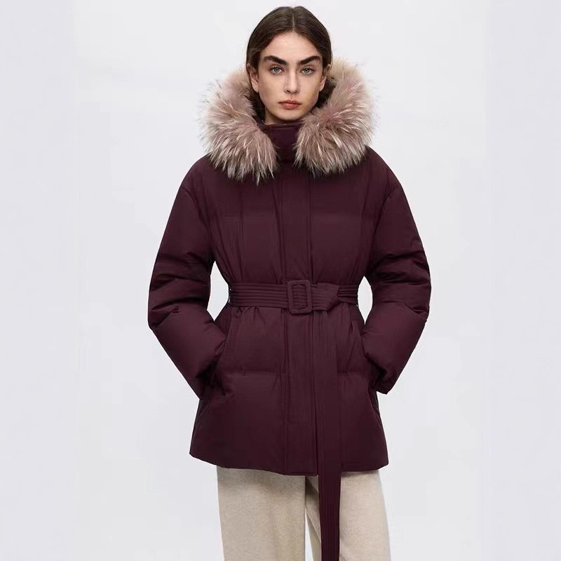 Langjia Ziyun Holdobagi Goose down down Jacket Fur Collar Fashionable Work Clothing Versatile Jacket 2025 Winter New Style