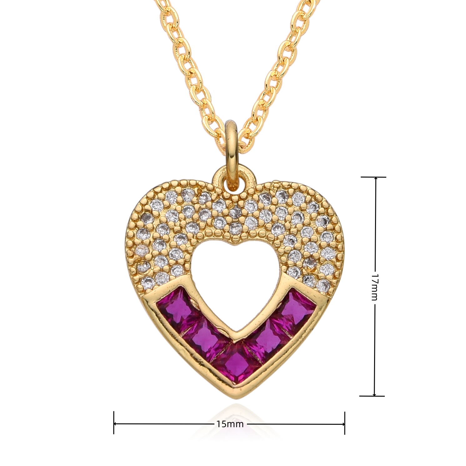 12g Weight Copper Pendant Material Zircon Inlay Material Pendant Necklace Classification Copper Chain Material 1 Piece Quantity Holiday, Daily Occasion Copper Material Heart Shape Pattern Women's Gender Inlay Design Casual, Simple Style Style Copper Inlay Heart Shape Zircon Pendant Necklace 14