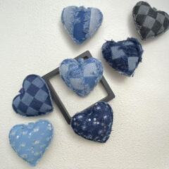 DIY饰品配件 牛仔布彩色五角星爱心钥匙扣包包充棉布艺挂件吊件