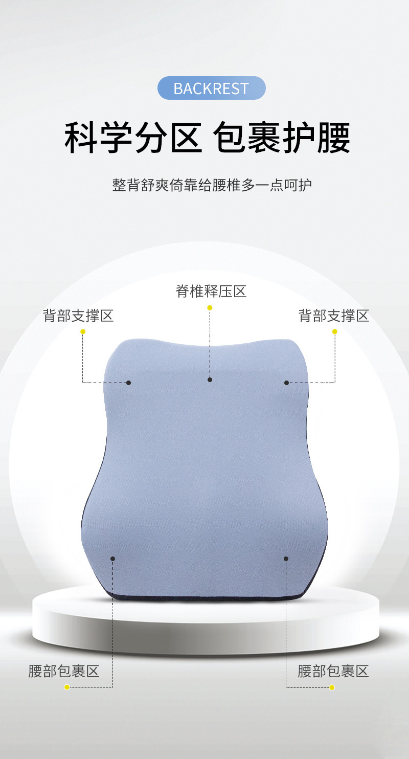 Source Factory Car Lumbar Support, Long-Term Driving Without Fatigue, Universal Memory Foam Lumbar Support for Vehicles, Customized