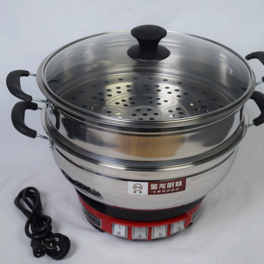 Многофункциональная электрическая плита Golden Dragon Kitchen Girl из нержавеющей стали 28–40 см для домашней готовки, двойного назначения