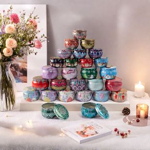 Small batch of iron cans cross-border e-commerce drum-shaped metal packaging tinplate gift candy aromatherapy candle set iron box