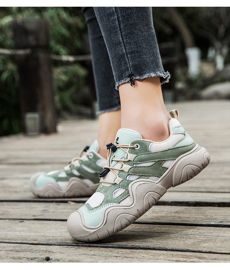Giày thể thao da thật cổ thấp unisex phong cách ngoài trời — D1833 màu cát, D1833 màu hồng, D1833 màu nâu, D1833 màu xanh lam chi tiết 15