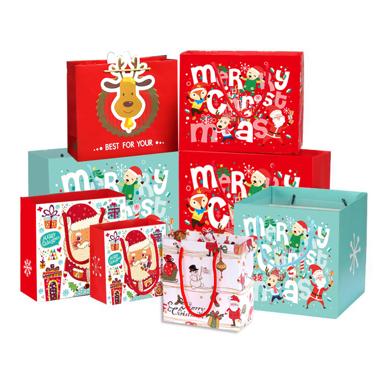 Feliz anciano bolsa de regalo de Navidad bolsa de papel ins estilo bolsa de regalo linda tienda de ropa bolso al por mayor