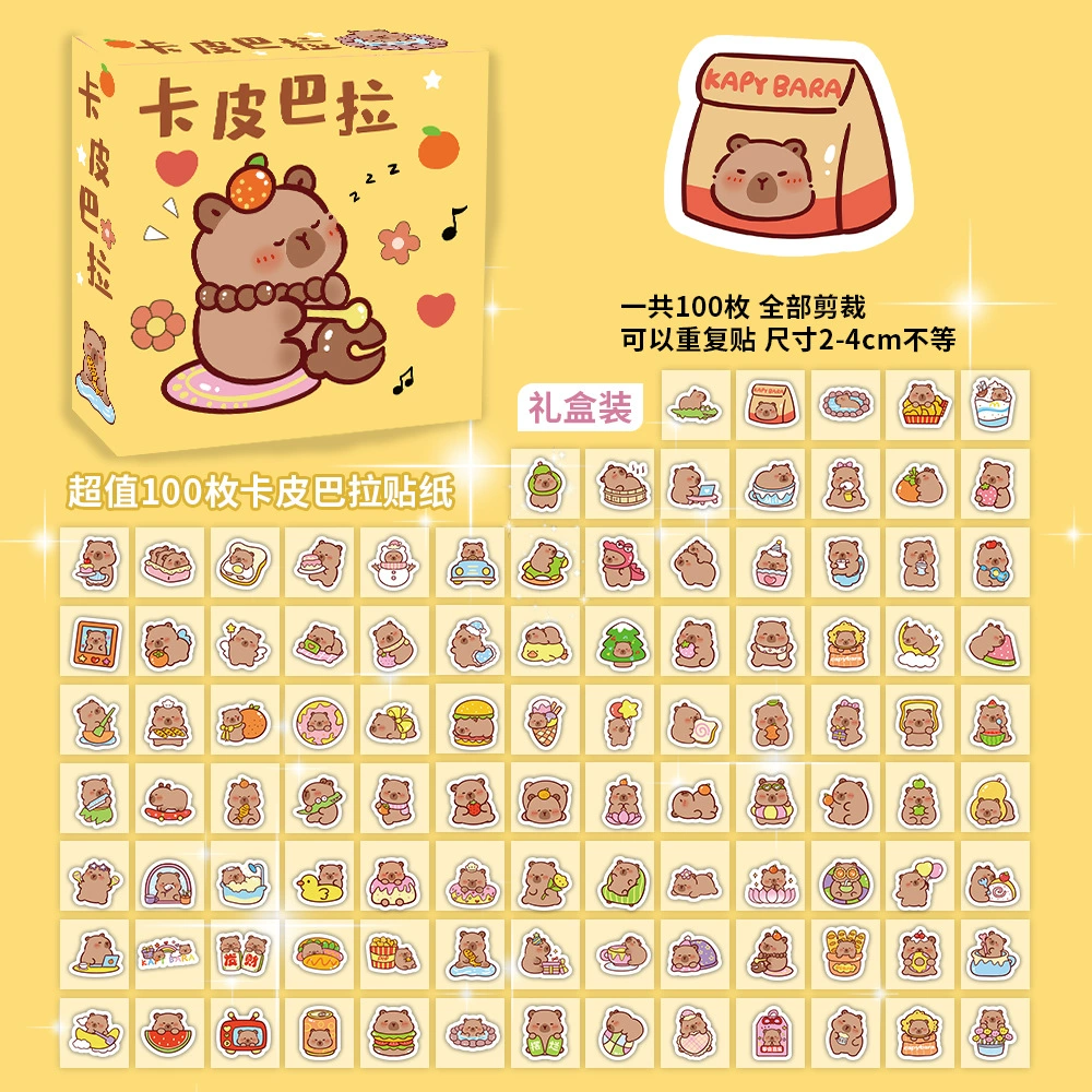 Boxed Sticker Pack, 100 Sheets, Anime & Character Emoticons, Assorted Designs
